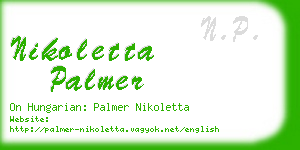 nikoletta palmer business card